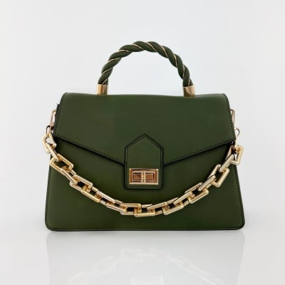 Бутикова дамска чанта Amira - зелена