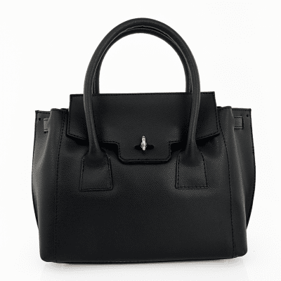 Бутикова чанта от естествена кожа Venelia - черна