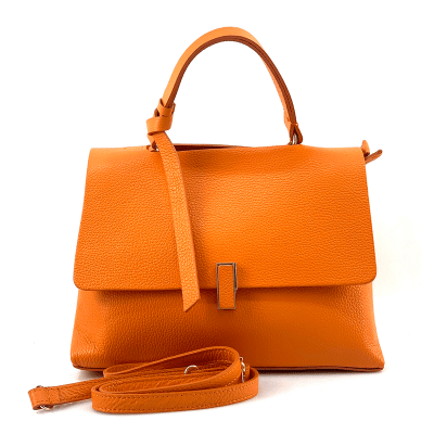 Дамска чанта от естествена кожа Viola - оранжева