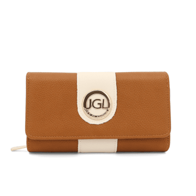 Голямо дамско портмоне - керемидено кафяво