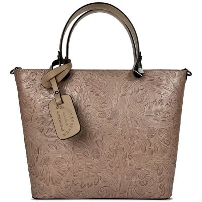 Луксозна чанта от естествена кожа Amelia - розова 