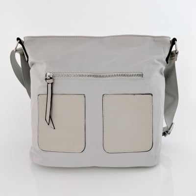 Дамска чанта за през рамо от водоустойчив материал - сива