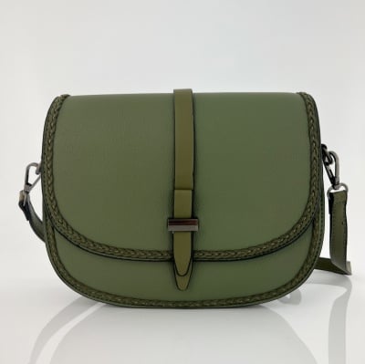 Модерна дамска чанта за през рамо - зелена