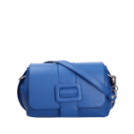 Чанта за през рамо от естествена кожа Aster - тъмно синя