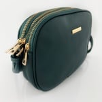 Чанта за през рамо с много отделения - тъмно зелена