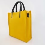 Дамска чанта от естествена кожа -  жълта