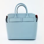 Луксозна дамска чанта от естесвена кожа - светло синя 