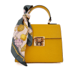Чанта от естествена кожа с фишу Alessandra - бежова