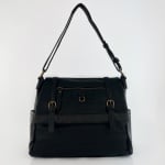 Дамска чанта с опушен ефект - черна 