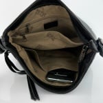 Дамска чанта за през рамо - тъмно кафява 