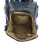 2 в 1 - Раница и чанта със секретно закопчаване - тъмно синя 