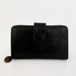 Луксозно дамско портмоне с опушен ефект - черно