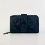 Луксозно дамско портмоне с опушен ефект - синьо