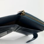 Луксозно дамско портмоне с опушен ефект - синьо