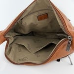 Чанта за през рамо с много джобове - керемидено кафява
