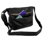 Чанта за през рамо с много джобове - тъмно кафява 