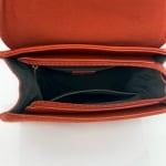 David Jones - Луксозна дамска чанта с велур - червено-оранжева