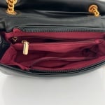 Diana & Co - Капитонирана дамска чанта за през рамо  - черна 