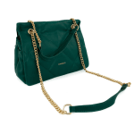Diana & Co - Капитонирана дамска чанта за през рамо  - тъмно  зелена 