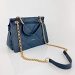 Diana & Co - Капитонирана дамска чанта за през рамо  - синя