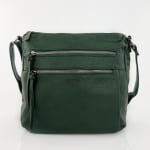Чанта за през рамо с 2 големи отделения - зелена