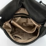 Удобна дамска чанта с много джобове - черна 