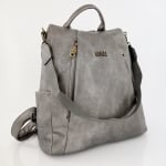 2 в 1 - Раница и чанта със секретно закопчаване - сива 
