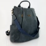 2 в 1 - Раница и чанта със секретно закопчаване - синя