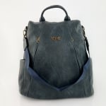 2 в 1 - Раница и чанта със секретно закопчаване - синя
