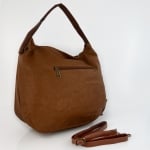 Удобна чанта тип торба с много джобове - светло кафява 
