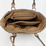 Ежедневна дамска чанта с преграда - светло кафява