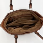 Ежедневна дамска чанта с преграда - керемидено кафява