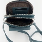 Чантичка през рамо с 2 отделения и джоб за телефон  - тъмно зелена 