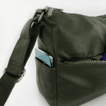 Чанта за през рамо с 2 отделения и много джобчета - тъмно синя 
