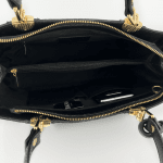  Дамска  чанта от естествена кожа Alika - горчица/черно
