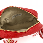 Чанта за през рамо от естествена кожа Flavia - розова