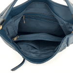 Голяма  чанта с вътршена преграда и детайли от набук - тъмно кафява 