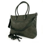 Комфортна дамска чанта с много джобове и преграда - керемидено кафява