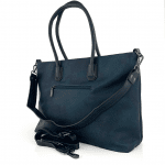 Комфортна дамска чанта с много джобове и преграда - сива