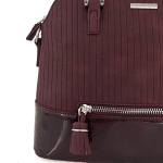 David Jones - Луксозна дамска чанта с лачен детайл - бордо