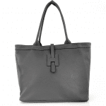 Голяма дамска чанта от естествена кожа - черна 