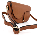 Чанта за през рамо от естествена кожа Amara - керемидено кафява