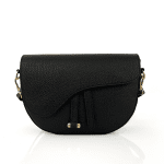 Чанта за през рамо от естествена кожа Amara - черна 