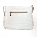 Удобна чанта за през рамо с много джобчета - бяло/бежово