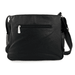 Удобна чанта за през рамо с много джобчета - черна 