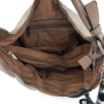 Удобна и практична дамска чанта - светло кафява 