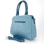 Удобна дамска чанта с много джобове - светло синя 