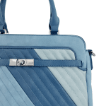 Удобна дамска чанта с много джобове - светло синя 