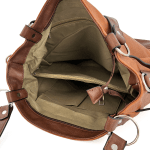 Голяма дамска чанта тип торба - керемидено кафява