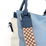 Комфортна дамска чанта с два вида дръжки - бежова